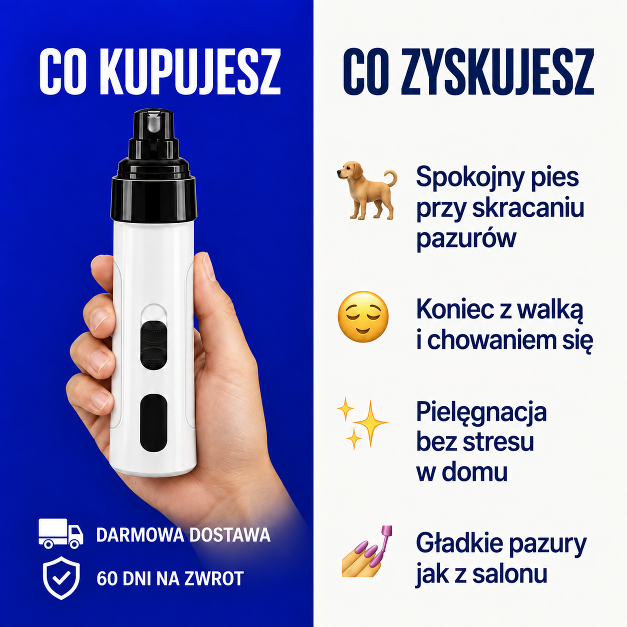 CichyPazur™ – bezstresowa szlifierka do pazurów
